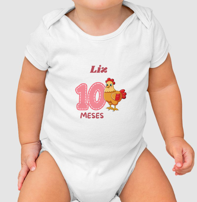 Body Personalizado 10º Mêsversário - 100% Algodão