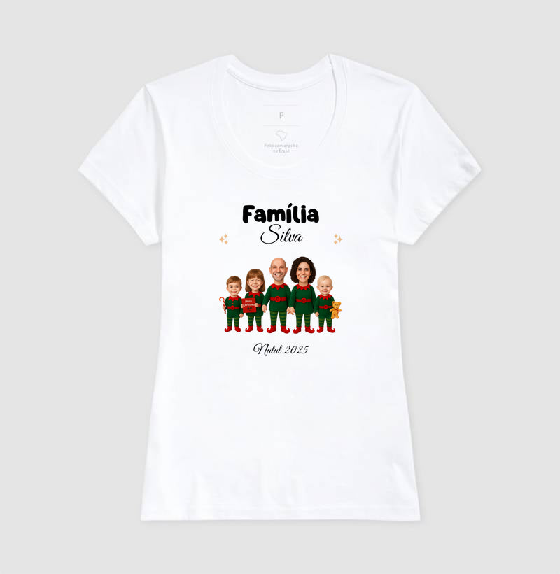 Camiseta Personalizada Família Elfo- 100% Algodão