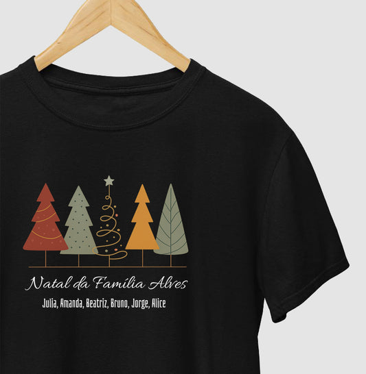 Camiseta Personalizada Natal da Família - 100% Algodão