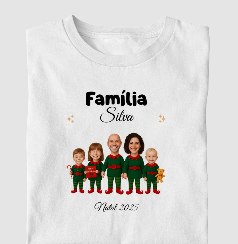 Camiseta Personalizada Família Elfo- 100% Algodão