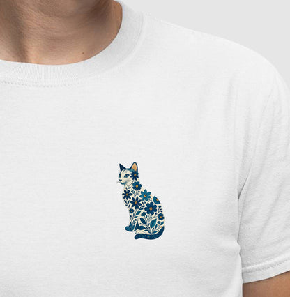 Gato Floral Azul