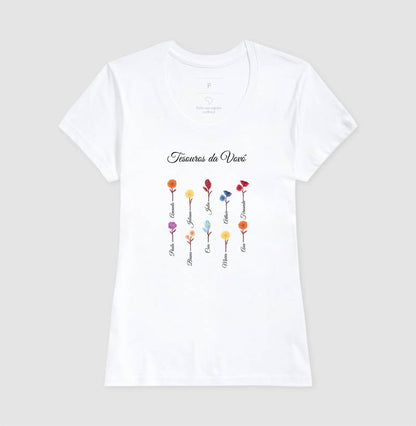 Camiseta Personalizada Tesouros da Vovó- 100% em Algodão Premium