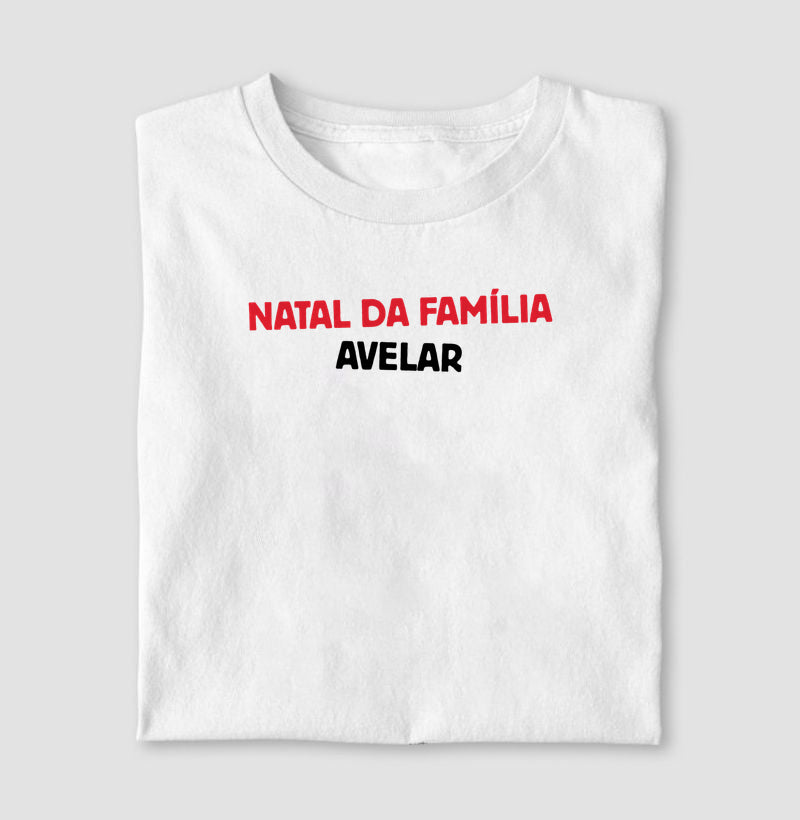 Camiseta Personalizada Natal da Família - Branca 100% Algodão