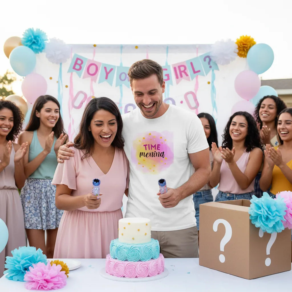 Camiseta Personalizada Chá Revelação - 100% Algodão