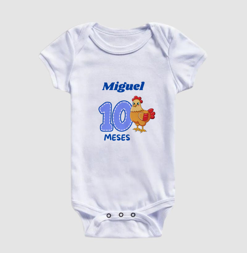 Body Personalizado 10º Mêsversário - 100% Algodão