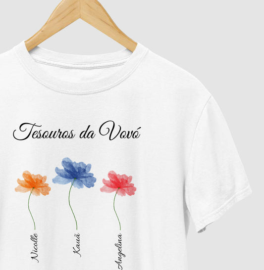 Camiseta Personalizada Tesouros da Vovó - 100% Algodão