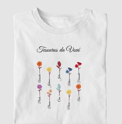 Camiseta Personalizada Tesouros da Vovó- 100% em Algodão Premium