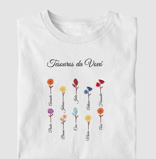 Camiseta Personalizada Tesouros da Vovó- 100% em Algodão Premium