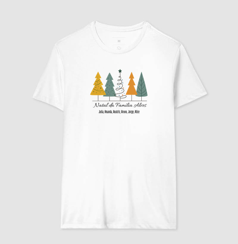 Camiseta Personalizada Natal da Família - 100% Algodão