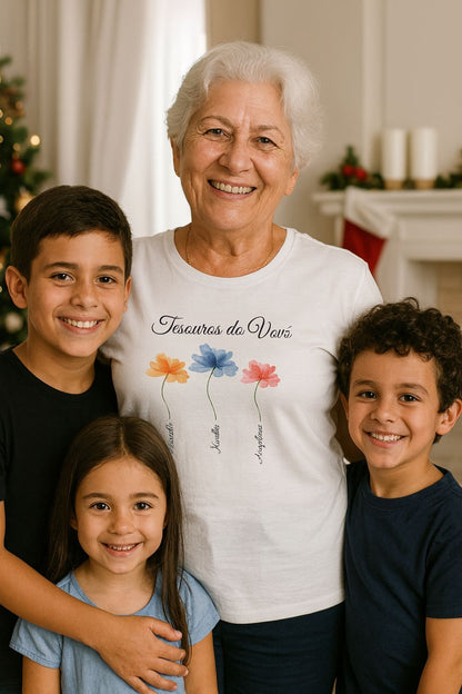 Camiseta Personalizada Tesouros da Vovó - 100% Algodão