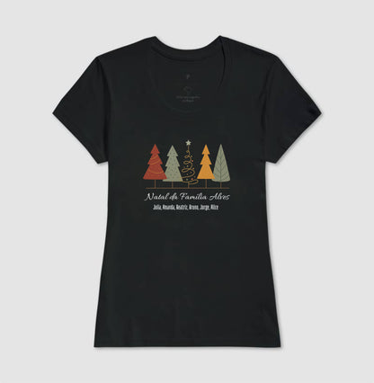 Camiseta Personalizada Natal da Família - 100% Algodão