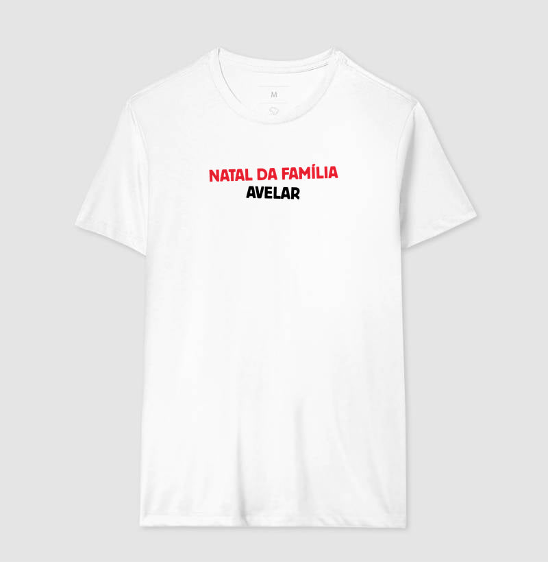 Camiseta Personalizada Natal da Família - Branca 100% Algodão
