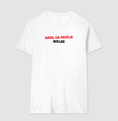 Camiseta Personalizada Natal da Família - Branca 100% Algodão