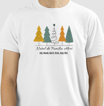 Camiseta Personalizada Natal da Família - 100% Algodão