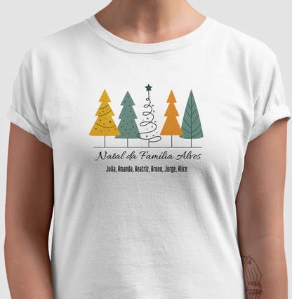 Camiseta Personalizada Natal da Família - 100% Algodão