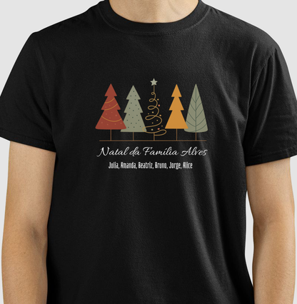 Camiseta Personalizada Natal da Família - 100% Algodão